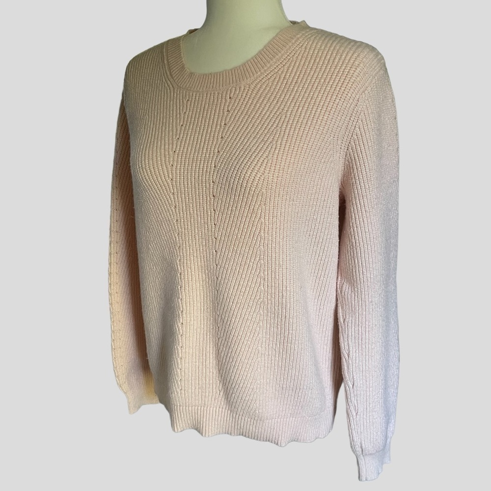 H Halston Long Sleeve Sweater Pink L